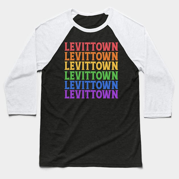 LEVITTOWN TRAVEL DESTINATION Baseball T-Shirt by OlkiaArt